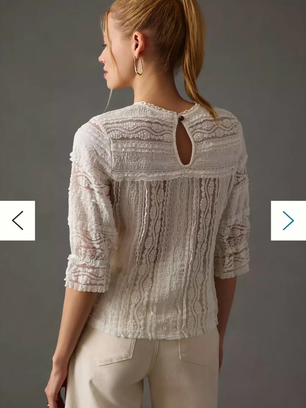 By Anthropologie Victorian Lace Top